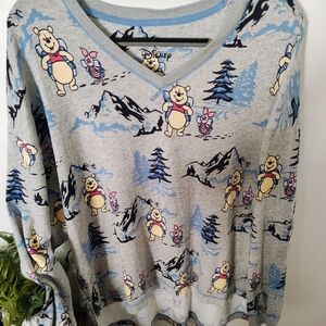 Disney Top - Gray and Blue with Winnie the Pooh
